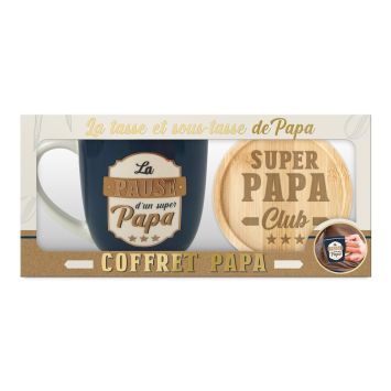 Coffret Tasse à café "La pause d'un super Papa" - Collection Papa Parfait