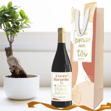 Kit Bouteille Annonce - Cuvée Surprise des Futurs Grands-Parents - Collection Annonce de Grossesse