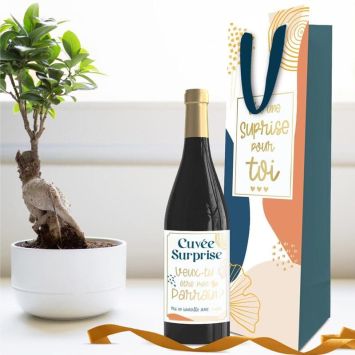 Kit Bouteille Annonce - Cuvée Surprise Veux-tu être mon parrain ? - Collection Annonce de Grossesse
