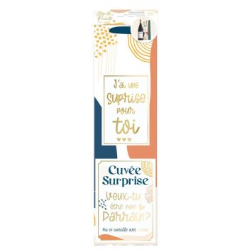 Un beau kit pour bouteille qui va demander à un proche s'il veut devenir parrain | jourdefete.com