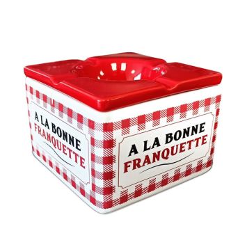 Cendrier carré "À la bonne franquette" - Collection Claquettes Chaussettes | jourdefete.com