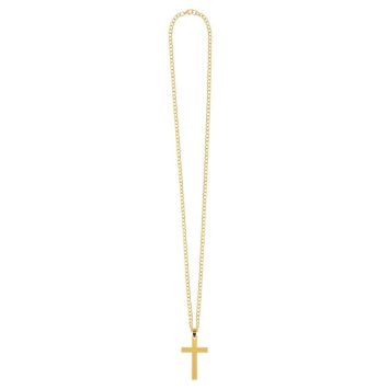 Collier doré avec croix - 74 cm