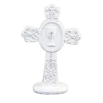 Croix communion résine blanche | jourdefete.com