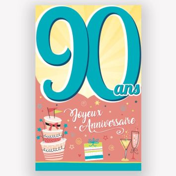 Carte d'anniversaire holographique 90 ans | jourdefete.com