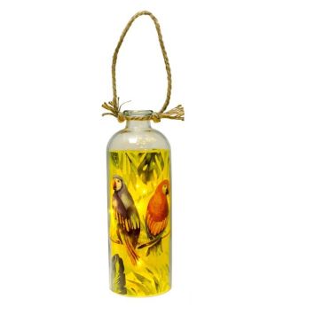 Lanterne verre tropicale 10 LEDS - Transparent | jourdefete.com