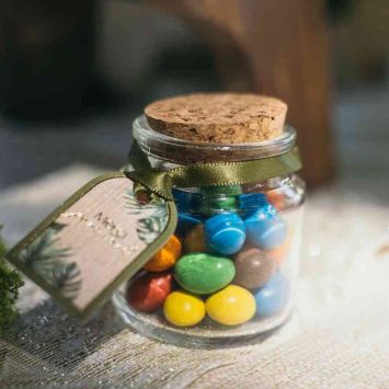 Contenant cylindrique en verre avec bouchon en liège - 100 ml