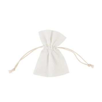 4 pochons en coton froissé - Couleur Blanc