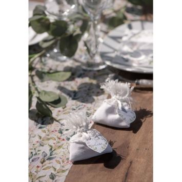 4 Sachets en coton Blanc