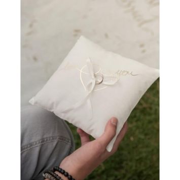 Coussin à Alliances "Just Married" - Or