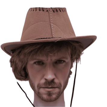 Chapeau de Cow-Boy marron en aspect daim