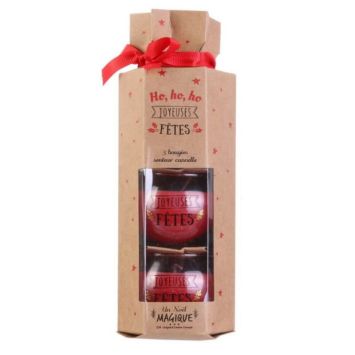Crackers de 3 Bougies Parfumées de Noël - Couleur au Choix
