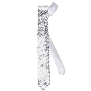 Cravate Disco à Sequins - Argent