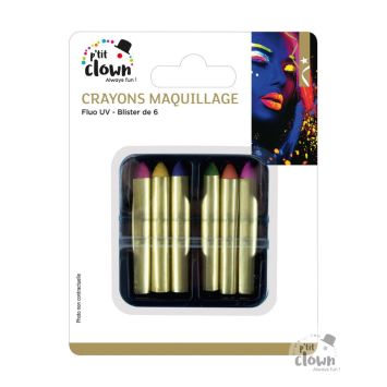 6 crayons de maquillage fluorescents