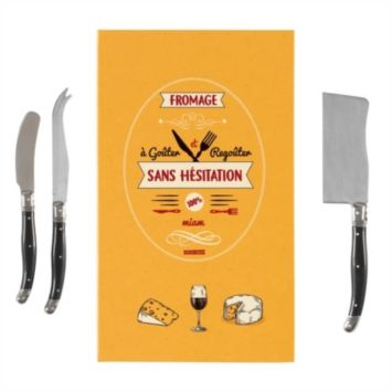 Kit à Fromage en forme de Livre avec 3 Couteaux - Derrière la Porte