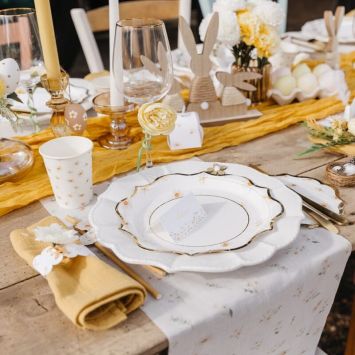 8 assiettes en carton FSC® - Diamètre 23 cm - Collection Daisy