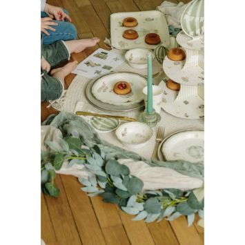 6 assiettes "1er Anniversaire" en carton - Diamètre 23 cm - Collection Dans les Nuages