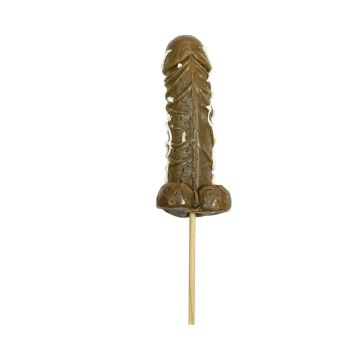 Sucette pénis au chocolat noir - 15 cm