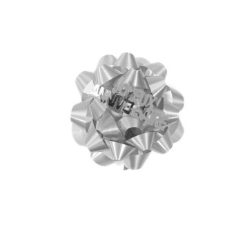 Nœud Autocollant "Joyeux Anniversaire" - Argent