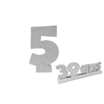 Chiffre 5 - Argent (12 cm)