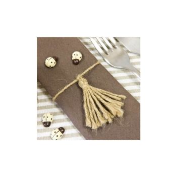 4 Ronds de serviette avec corde pompon