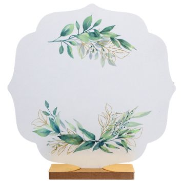 Panneau décoratif avec feuillage vert et détails dorés pour mariage | jourdefete.com