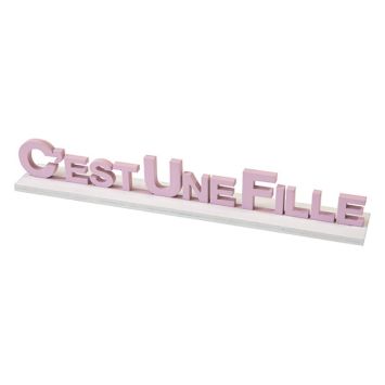 Décoration à poser en bois pour Gender Reveal - 23,5 x 3 x 3 cm - Modèle au choix