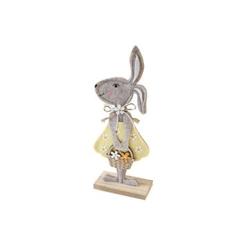 Décoration à poser pour Pâques - Lapin beige en feutrine sur socle en bois - 22,5 cm - Modèle au choix