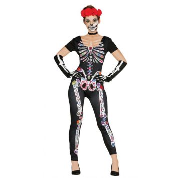 Combinaison Femme Squelette Day Of The Dead - Taille Unique