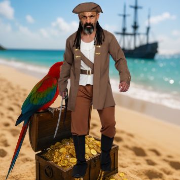 Déguisement de Capitaine Jack le Pirate pour homme - Taille au choix