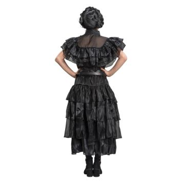 Déguisement de Mercredi ® Addams pour enfant - Robe de bal noire - Taille au choix