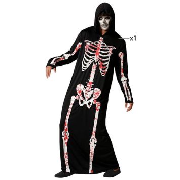 Déguisement Halloween adulte squelette ensanglanté avec capuche | jourdefete.com