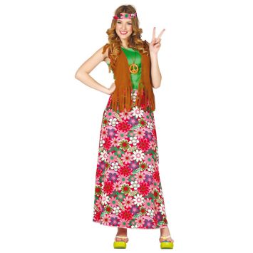 Déguisement d'Hippie à robe longue pour femme - Taille au choix