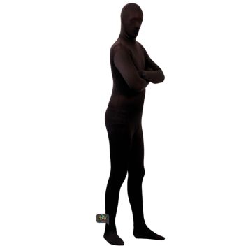 déguisement frottman noir homme debout les bras croisés