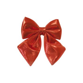 Nœud de Noël métallisé en tissu - 19 x 16 cm - Couleur au choix