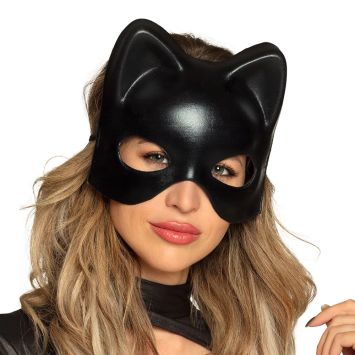 Demi-masque noir de Catwoman avec oreilles pointues | jourdefete.com