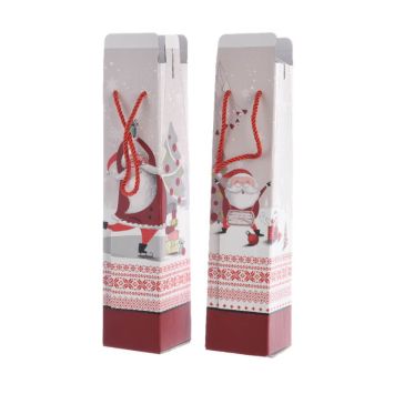 Sac cadeau pour bouteille santa fun modèle aléatoire