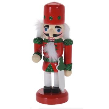Mini Casse-Noisette A suspendre - Soldat et son épée - rouge et vert