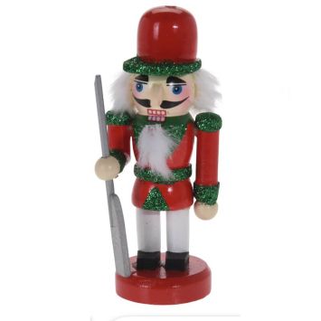 Mini Casse-Noisette A suspendre - Soldat et son fusil - Rouge et Vert