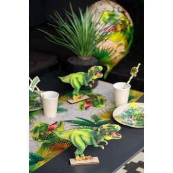 Décoration sur socle en bois - Dinosaure T-REX - 24 cm