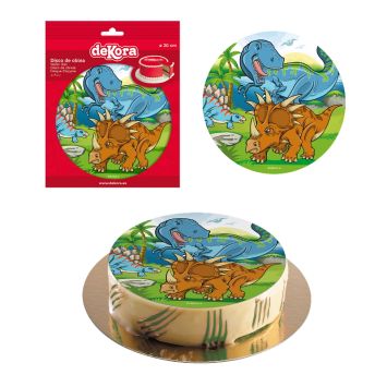 Disque en Azyme Dinosaures - 20 cm