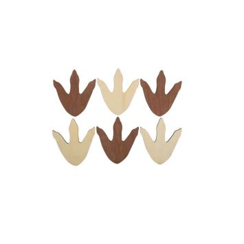 6 pas de dinosaure en bois collection dinosaure kraft | jourdefete.com