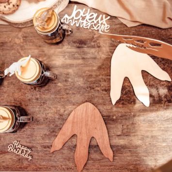 6 pas de dinosaure en bois - Collection Dinosaure Kraft