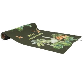 Chemin de table "Joyeux Anniversaire" en tissu - 28 cm x 3 m - Collection Dinosaures