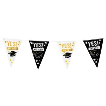Guirlande de 15 fanions "Yes! You Did It" - 6 m - Collection Diplôme