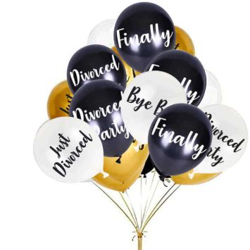 8 ballons en latex - 30 cm - Fête du divorce