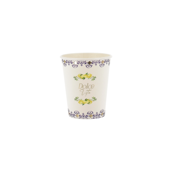 Gobelets Dolce Vita 255 ml bleu roi, blanc et or | jourdefete.com