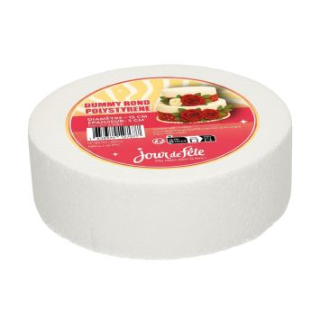 Cake Dummy rond en polystyrène - 15 x 5 cm