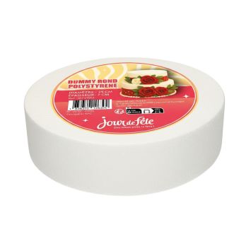 Cake Dummy rond en polystyrène - 25 x 7 cm