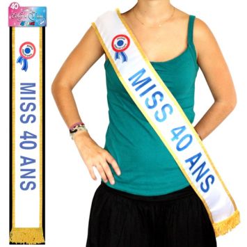 Écharpe "Miss 40 Ans" Bleue