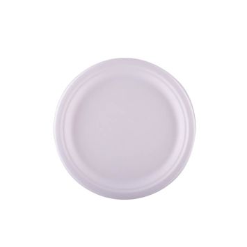 25 assiettes en fibre de canne couleur blanc 26 cm